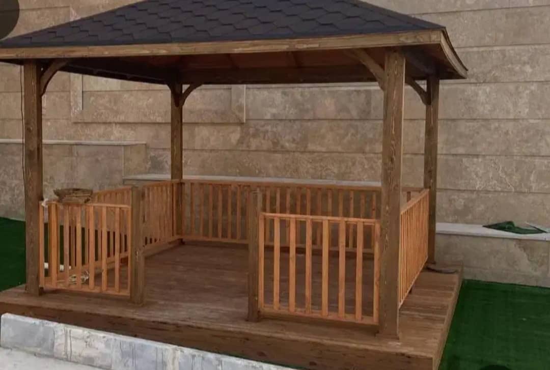 ساخت آلاچیق چوبی کلبه سوئیسی محمدی در کرج